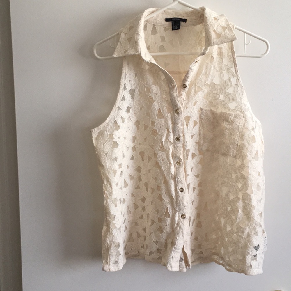 Forever 21 lace top button down